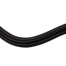 Rhinegold Italian Leather Plain Wave Anatomical Brow band