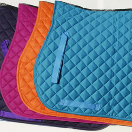 Sky Blue, Purple, Raspberry, Tangerine and Turquoise Rhinegold Cotton Quilted Saddle Cloth