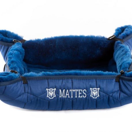 Blue Sheepskin Dog Bed