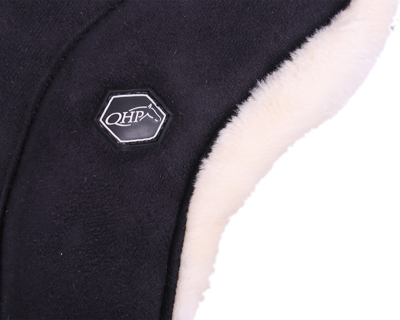 QHP Bareback Pad schwarz mit Fellimitatfutter 