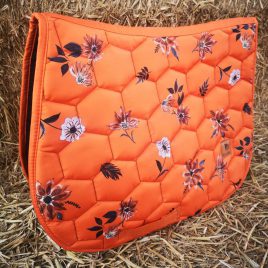 Dotibel Orange Flowers Saddle Pad