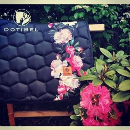 Dotibel Black Peonies Saddle Pad