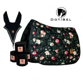 Dotibel Black Satin Roses Saddle Pad