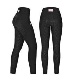 Equito Black Rose Gold Silicone Seat Riding Leggings