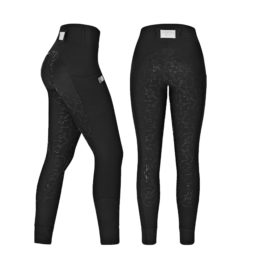 Equito Black Silver Silicone Seat Riding Leggings