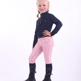 QHP Rosa Junior Powder Pink Riding Tights