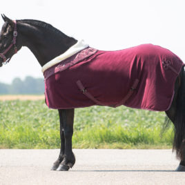 QHP Lily Burgundy Fleece Rug