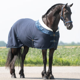 QHP Lily Navy Fleece Rug