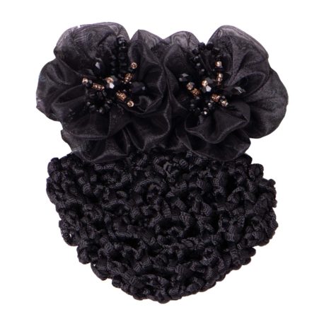 black peony hair bow