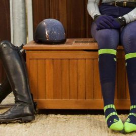 Woof Wear Winter Riding Socks Navy/Lime