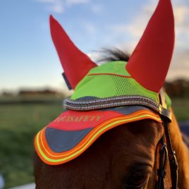 Equisafety Multi Coloured Acoustic Horse Ears – Yellow/Orange