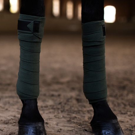 Equestrian Stockholm sycamore green fleece bandages