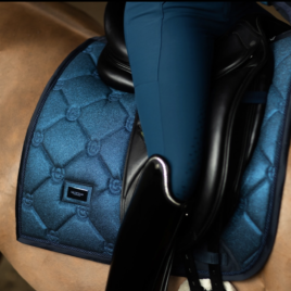 Equestrian Stockholm Blue Meadow Glimmer Dressage Saddle Pad