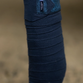 Equestrian Stockholm Blue Meadow Glimmer Fleece Bandages