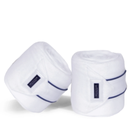 Equestrian Stockholm White Blue Meadow Fleece Bandages