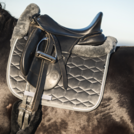 Mattes Grey Velvet Spring Collection Saddle Pad
