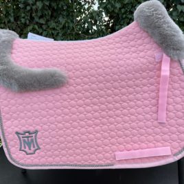 Mattes Blush Pink and Grey Square Saddle Pad