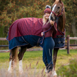 QHP Midweight Turnout Rug Cherry