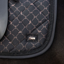 HV Polo Black and Rose Gold Saddle Pad