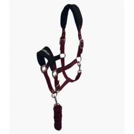 Whitaker Burgundy Club Head Collar & Lead Rope Set