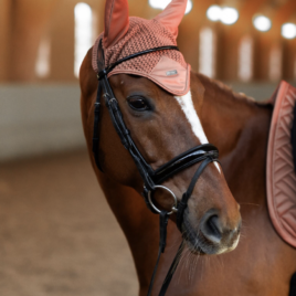 Equestrian Stockholm Coral Ear Bonnet