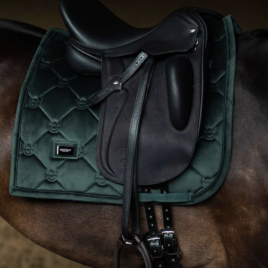 Equestrian Stockholm Sycamore Green Velvet Dressage Saddle Pad